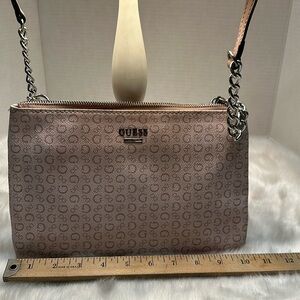GUESS CrossBody Purse pink/dark mauve like pink G, silver hardware